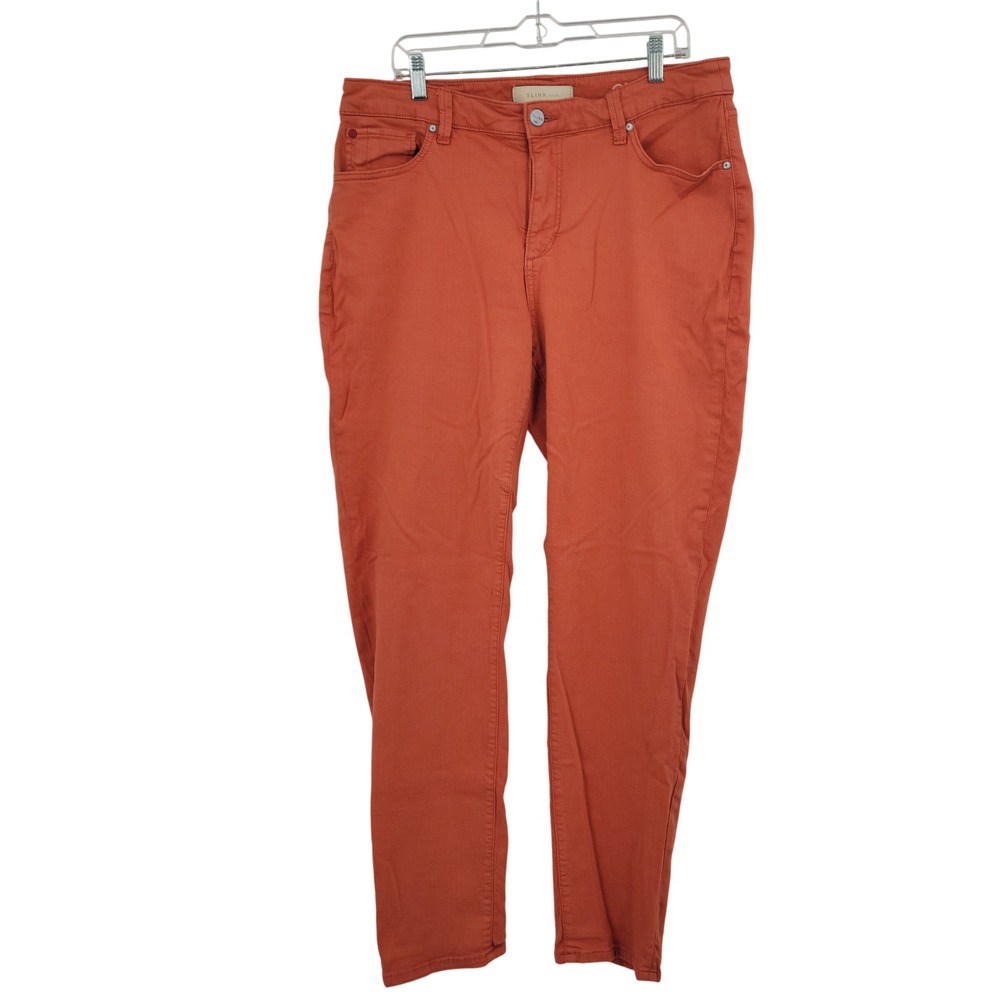 SLINK Jeans Skinny Pants Women 16 Orange Stretch Denim High Rise 90s Retro